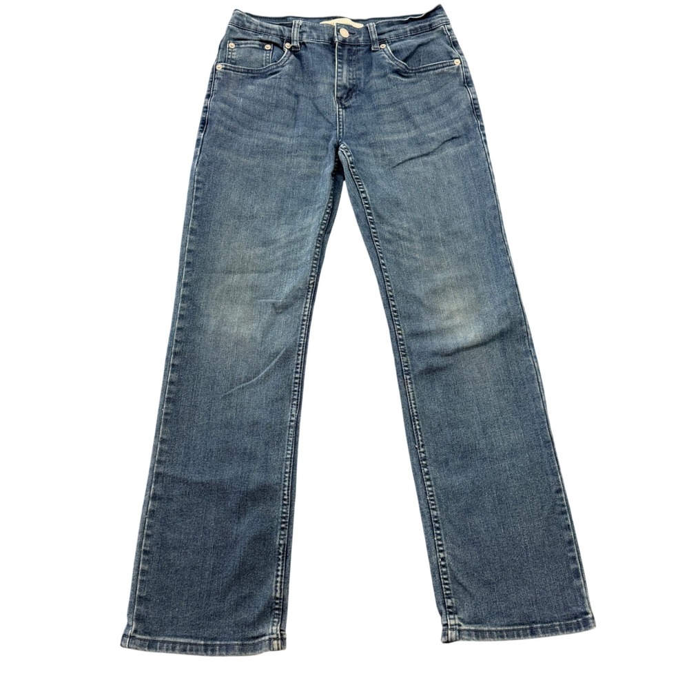 Levi's 514 Straight Jeans Boys Size 16 Reg Blue Denim Flat Front Pant 28x28